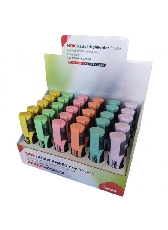 Noki Fosforlu Kalem Pastel 30 Lu Stand 9000P-30