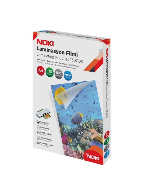 Noki Laminasyon Filmi Parlak 125 Mic A4 100 Lü 130003