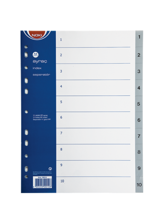 Noki Seperatör 1-10 Rakamlı Plastik A4 59210