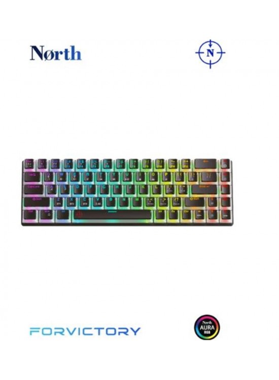 North Odin Pro WL68 LightCore Kablosuz Bluetooth RGB Red Switch Türkçe Siyah Mekanik Gaming Klavye