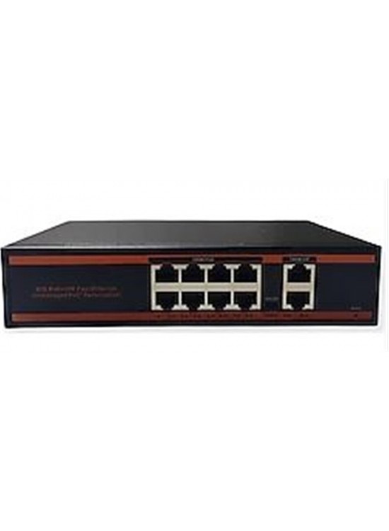 Nova HIF0820FBL-C 8 Port Poe+ 10-100 Mbps 2 Port 10-100 Mbps Uplink Switch