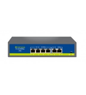 Nova NVC-HIF0420FBL-C 4 Port Poe+ 10-100 Mbps 2 Port 10-100 Mbps Uplink Switch 65W