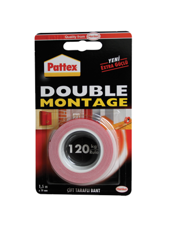 Pattex Montage Bandı 1.5x19 MM Double 120 KG Lık 1483609
