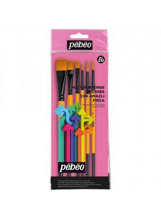 Pebeo Fırça Seti 1düzkesik-3/4+3 Ad No:3,5,8+  6 Lı SET-20