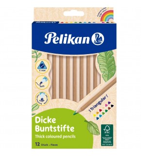 Pelikan Kuru Boya Kalemi Jumbo Ahşap Gövdeli 12 Li