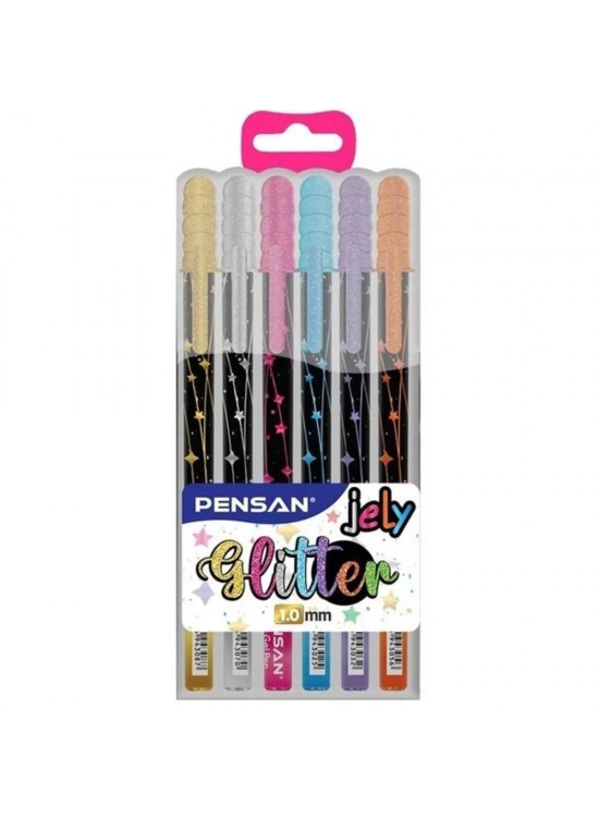 Pensan Jel Kalem Jely 1.0 MM Glıtter Simli Krş 6 Lı 2800