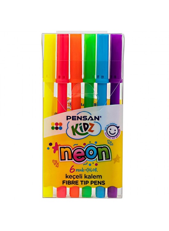 Pensan Kidz Keçeli Kalem 6 Renk Neon 24 Paket