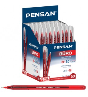Pensan Tükenmez Kalem Büro 1.0 MM Kırmızı 50 Li 2270