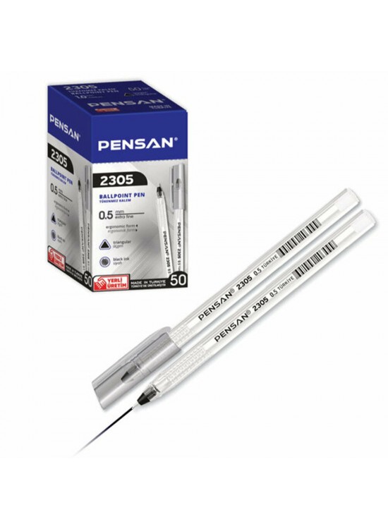 Pensan Tükenmez Kalem Üçgen Siyah 0,5 MM 2305 (1 Adet)