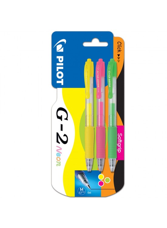 Pilot Roller Kalem Jel Mürekkepli 0.7 MM 3 Lü Neon S/P/Y G2