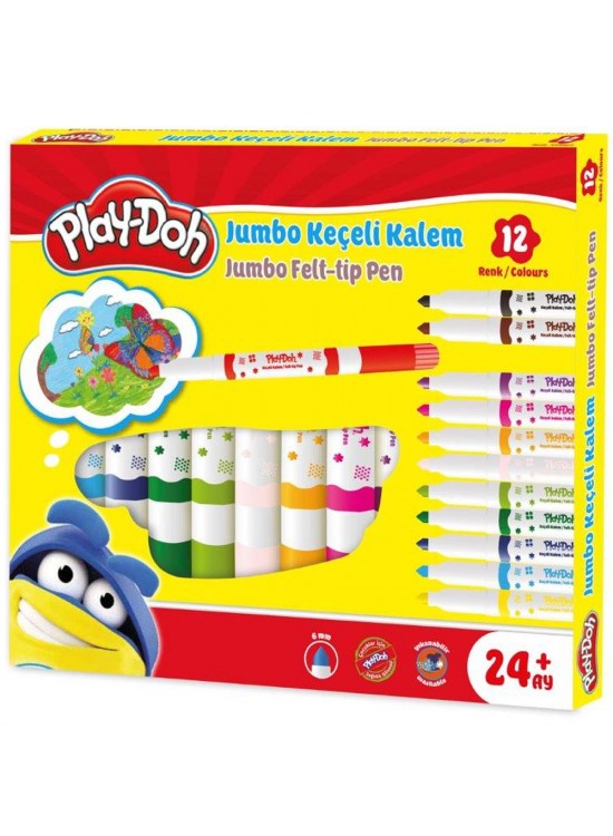 Play-Doh Keçeli Kalem Jumbo 6 MM 12 Li PLAY-KE020