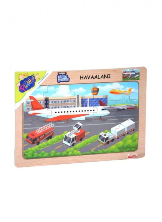 Play Wood Ahşap Eğitici Puzzle Havaalanı ONY-233