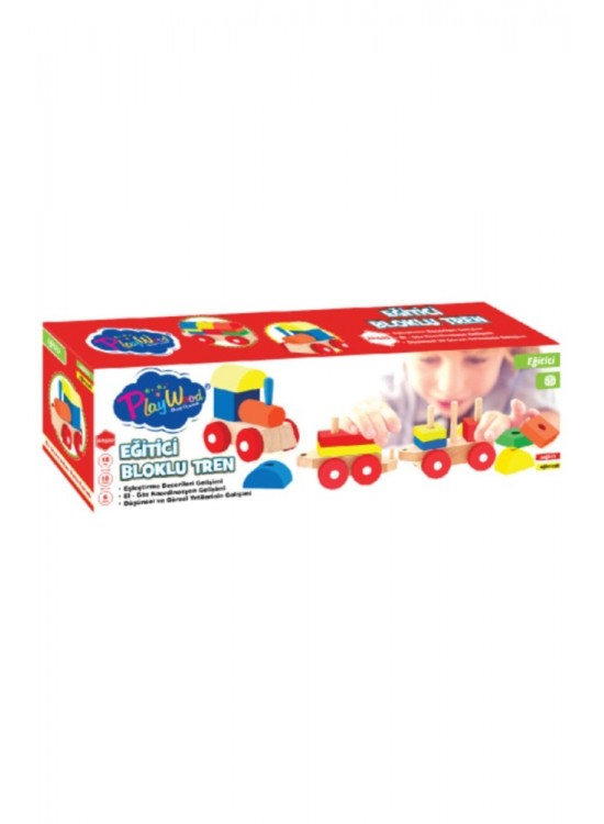 Play Wood Kutuda Ahşap Eğitici Bloklu Tren Ony-351