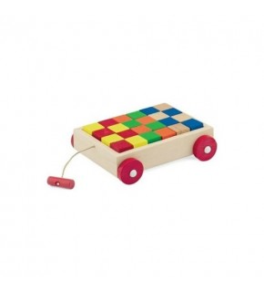 Play Wood Kutuda Ahşap Renkli Küp Bloklu Araba Ony-312