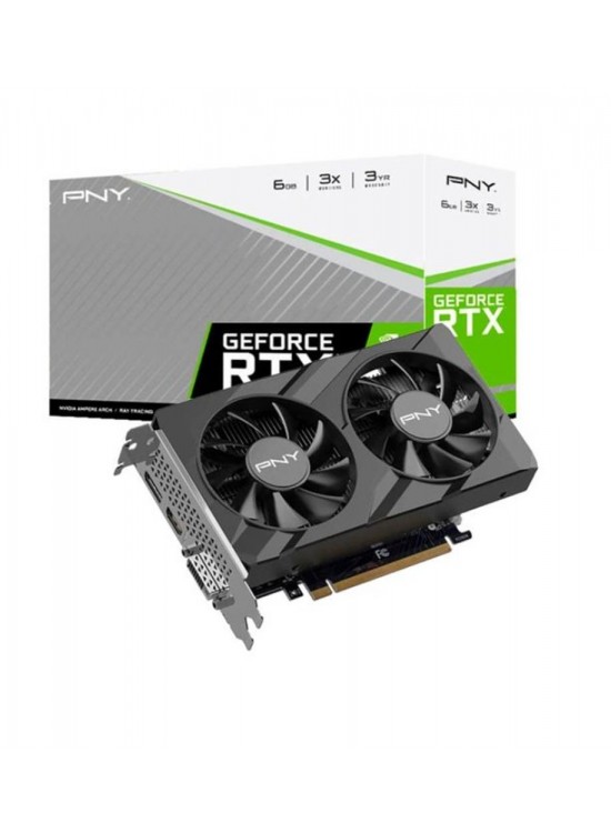 Pny GeForce RTX3050 Verto Dual Fan VCG30506DFXPB1 6GB GDDR6 96Bit DX12 Gaming (Oyuncu) Ekran Kartı