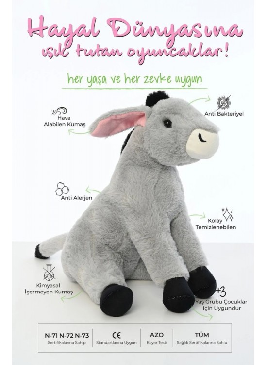 Pufu Peluş Eşek 35cm
