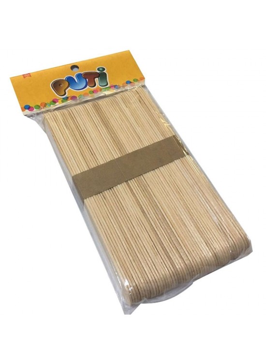 Puti Ahşap Büyük Dil Çubuğu Natural 50 Lİ 4612