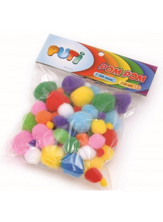 Puti Pon Pon Karışık 10-20-30 MM 00251