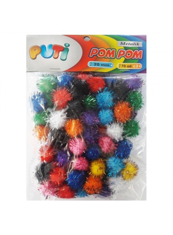 Puti Pon Pon Karışık Metalik 10-20-30 MM