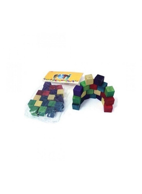 Puti Renkli Ahşap Küpler 