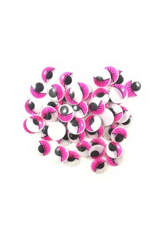 Renkli Oynar Göz Kirpikli 20Mm 1000li Pembe
