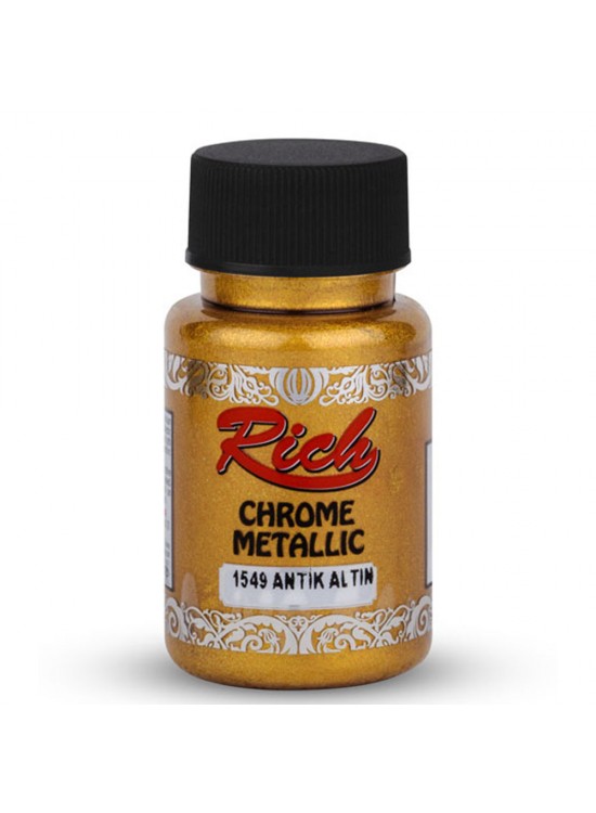 Rich Akrilik Boya Chrome Metalik 50 CC Antik Altın 1549