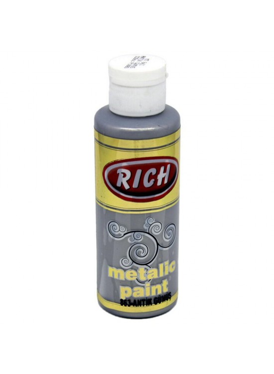 Rich Akrilik Boya Metalik 120 CC Antik Gümüş 0863