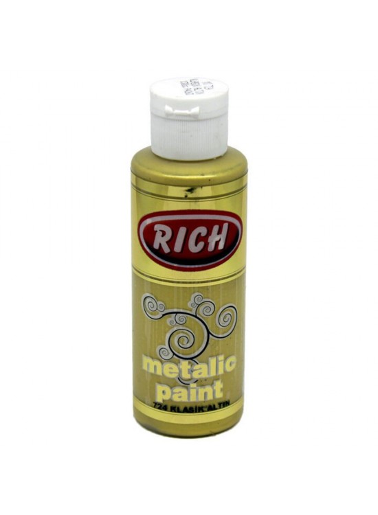 Rich Akrilik Boya Metalik 120 CC Klasik Altın 120-0724