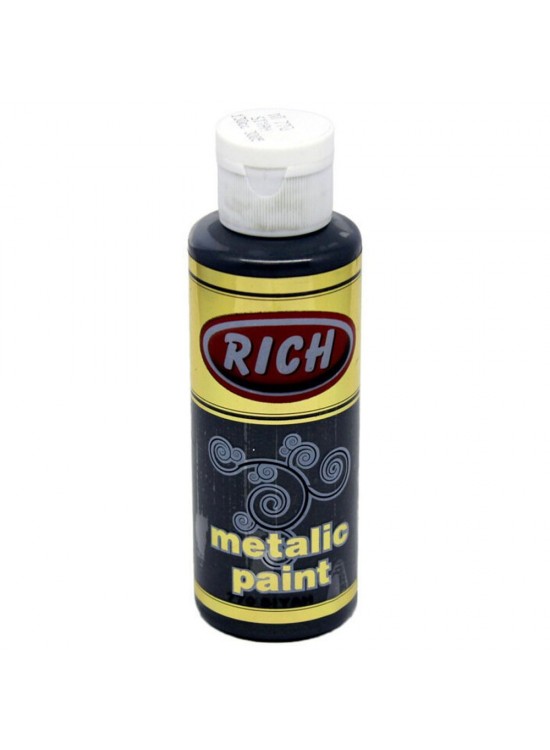 Rich Akrilik Boya Metalik 120 CC Siyah 0770