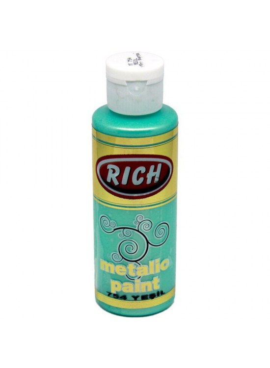 Rich Akrilik Boya Metalik Boya 120 CC Yeşil 0754