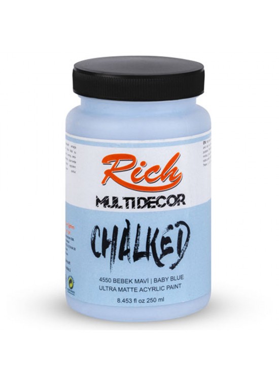 Rich Akrilik Boya Multi Decor Chalked 250 CC Bebek Mavi 4550