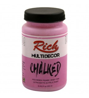 Rich Akrilik Boya Multi Decor Chalked 250 CC Bebek Pembe 4522