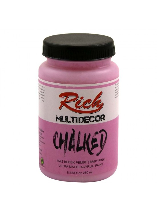 Rich Akrilik Boya Multi Decor Chalked 250 CC Bebek Pembe 4522