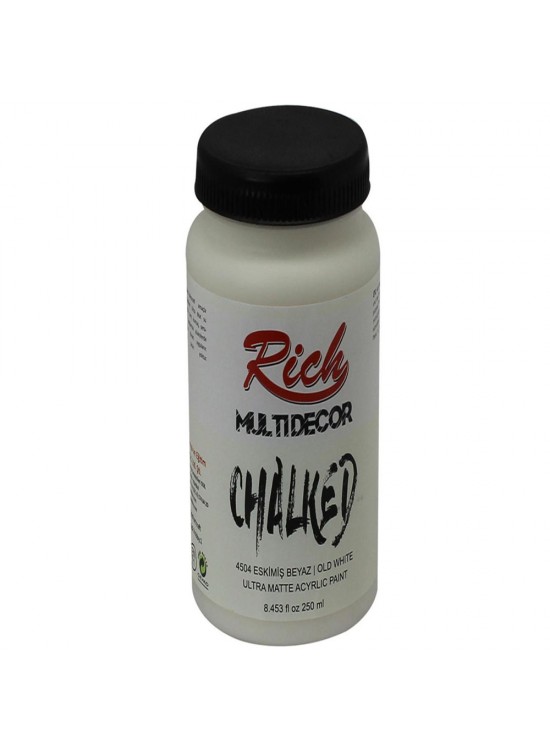 Rich Akrilik Boya Multi Decor Chalked 250 CC Eskimiş Beyaz 4504