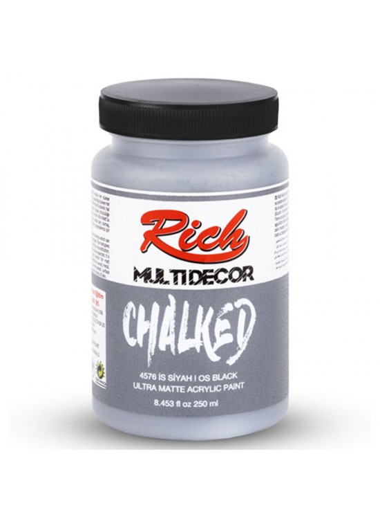 Rich Akrilik Boya Multi Decor Chalked 250 CC İs Siyah 4576