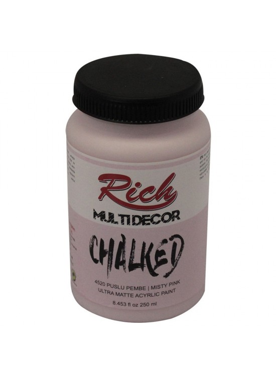Rich Akrilik Boya Multi Decor Chalked 250 CC Puslu Pembe 4520