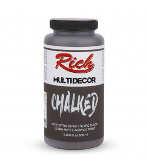Rich Akrilik Boya Multi Decor Chalked 500 CC Retro Siyah 4578