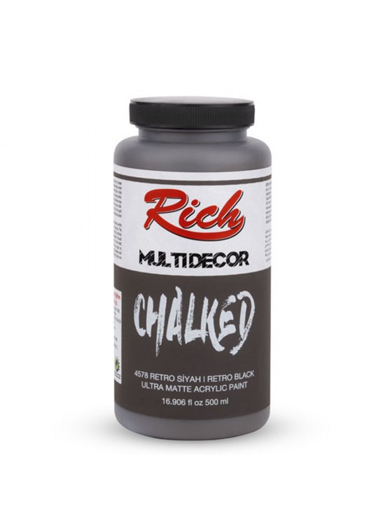 Rich Akrilik Boya Multi Decor Chalked 500 CC Retro Siyah 4578