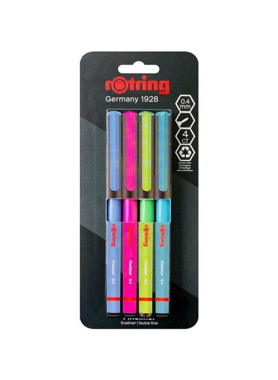 Rotring Liner Keçe Uçlu Kalem 4 Lü Bls Canlı Renk