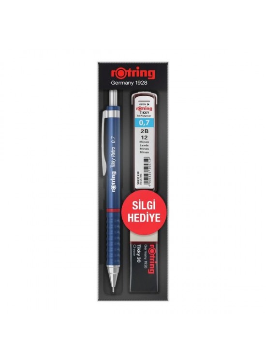 Rotring Okul Seti Tikky Retro 0.7+Min Silgi Hediyeli Mavi