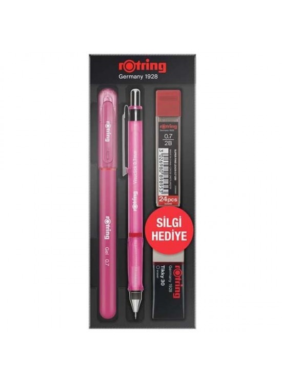 Rotring Okul Seti Visuclick+Jel 0.7 MM Pembe