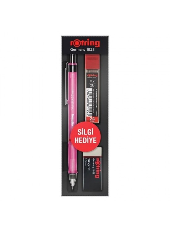 Rotring Okul Seti Visuclick Versatil/Min Silgi 0.7 MM Opak Pembe RO-VK07