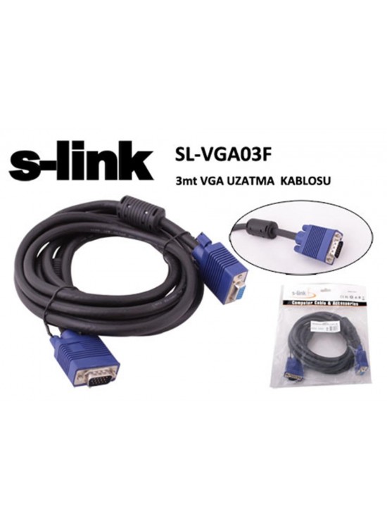 S-link SL-VGA03F 3mt e-d Ekran Kartı Vga Uzatma