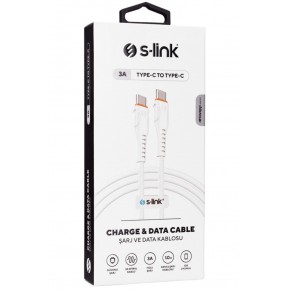 S-link SW-C130 1m 60W TypeC to TypeC Hızlı Data + Sarj Kablosu