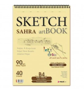Sahra Spiralli 24,5x34,5 Blok.90 Gr.Ivory Kağıt