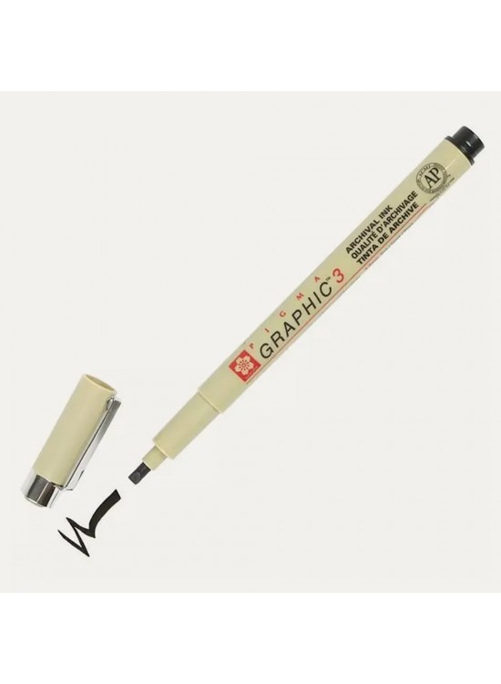 Sakura Pıgma Çizim Kalemi Graphıc 2 Düz Kesik 0.30 MM Siyah xSDK02 (1 Adet)