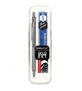 Scrikss Graph-x 3 Lü Set.Vers 0.7 MM Kurşun Gri+Silgi+Min