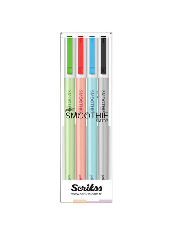 Scrikss Jel Kalem Smoothie 4 Lü Blister Set 1