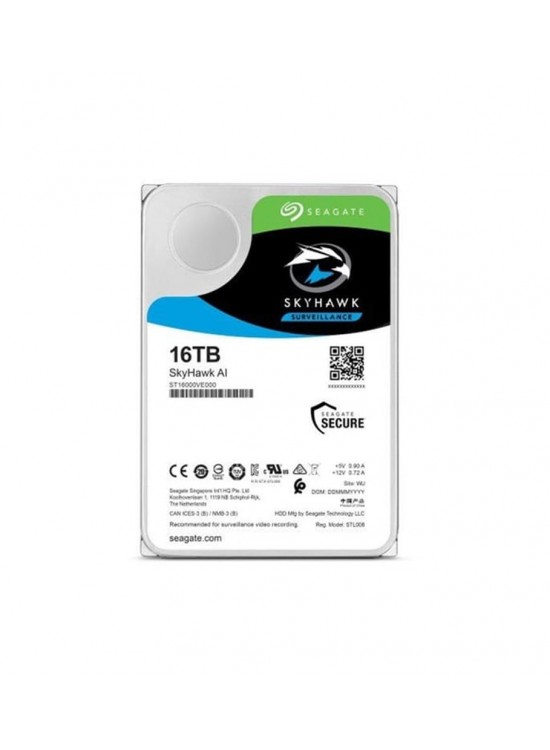 Seagate 16TB SkyHawk 3.5"  7200RPM SST16000VE002 7-24 Harddisk (Arena Garantili)