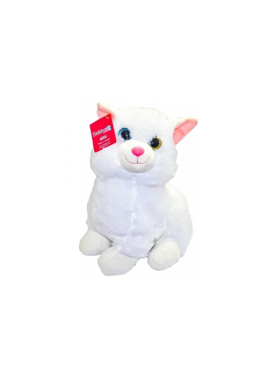 Selay 3007 Kalpli Kedi 30cm Beyaz
